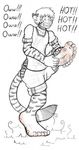  anthro bandage big_feet clothed clothing feet feline foot_focus humanoid_feet invalid_tag male mammal ouch pain sebafox tiger 