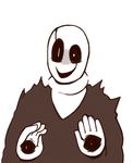  bald black_sclera blush commentary extra_eyes hands male_focus mamaito smile startled undertale w.d._gaster 