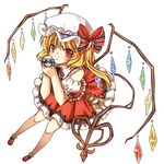  :x bare_shoulders blonde_hair blue_hair bow character_doll embellished_costume flandre_scarlet frills full_body hat highres jitome laevatein laevatein_(tail) ponytail red_eyes remilia_scarlet ribbon short_hair side_ponytail smile solo tail touhou transparent_background wings yui_(daijun) 