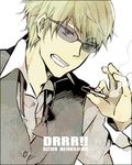  bad_id bad_pixiv_id blonde_hair cigarette durarara!! heiwajima_shizuo kokomi lowres male_focus solo sunglasses 