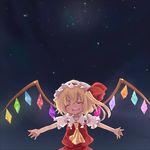  :d bad_id bad_pixiv_id blonde_hair closed_eyes flandre_scarlet happy komeshiro_kasu long_hair night night_sky open_mouth outstretched_arms sky smile solo spread_arms touhou 