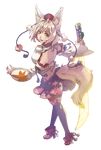  absurdres animal_ears detached_sleeves full_body hat highres inubashiri_momiji riato shield short_hair silver_hair solo sword tail thighhighs tokin_hat touhou transparent_background weapon wolf_ears wolf_tail yellow_eyes 