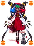  animal_ears bad_id bad_pixiv_id blue_oni cat cat_ears chen hat highres oni persona red_oni slit_pupils solo touhou tsuru_(clainman) 