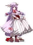  absurdres blush book full_body hat highres long_hair patchouli_knowledge purple_eyes ribbon shiratori_serano solo touhou transparent_background very_long_hair 