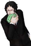  adachi_tooru black_hair cabbage formal male_focus meme naruian necktie persona persona_4 simple_background solo suit 