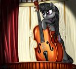  2014 black_hair curtains cutie_mark earth_pony equine female feral friendship_is_magic fur grey_fur hair hi_res horse inside mammal musical_instrument my_little_pony nemo2d octavia_(mlp) outside pony purple_eyes solo stage violin 
