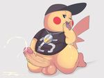  balls barefoot baseball_cap bling bottomless clothing cum cumshot digital_media_(artwork) erection eroborus front_view gangsta hat humanoid_penis kneeling mammal masturbation naughty_face nintendo one_eye_closed orgasm pendant penile_masturbation penis pikachu pok&eacute;mon rodent shirt teasing thick_thighs tongue tongue_out vein veiny_penis video_games wink wonking 