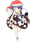  bad_id bad_pixiv_id blue_eyes blue_hair book commentary_request doremy_sweet dress hat looking_at_viewer misha_(hoongju) nightcap one_eye_closed pom_pom_(clothes) short_hair short_sleeves smile solo tail tapir_tail touhou 