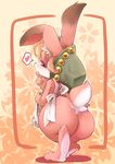  &lt;3 abstract_background apron barefoot big_butt bottomless butt female lagomorph mammal myris odin_sphere pooka rabbit short_stack ukan_muri wide_hips 