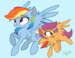  2016 blush duo equine female feral friendship_is_magic mammal mistydash my_little_pony pegasus rainbow_dash_(mlp) scootaloo_(mlp) wings 