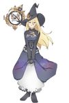  astrologian_(final_fantasy) banned_artist blonde_hair boots final_fantasy frills full_body hands_together hat kangda-nim long_hair long_skirt long_sleeves looking_away mage original skirt solo standing transparent_background v_arms wavy_mouth weapon white_skirt 