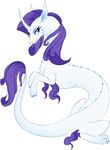  blue_eyes claws cutie_mark dragon female feral friendship_is_magic hair horn long_body long_ears long_eyelashes long_tail looking_at_viewer maim my_little_pony purple_hair rarity_(mlp) scales scalie serpentine solo white_scales 