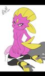  anthro cum fur girly hi_res high_heels male nintendo penis pink_fur pok&eacute;mon vicioustyrant video_games weavile yellow_eyes 