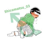  ass black_hair blush hood hoodie looking_at_viewer looking_back male_focus male_masturbation mars_symbol masturbation matsuno_choromatsu osomatsu-kun osomatsu-san pants_down pornography shiyo simple_background socks solo sweat white_background 