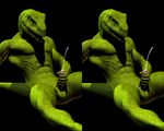  3d_(artwork) anthro balls black_background cgi circumcised cross_eye_stereogram cum cumshot digital_media_(artwork) erection green_skin humanoid_penis male masturbation nipples nude open_mouth orgasm pecs penile_masturbation penis scalie sharp_teeth simple_background sitting solo stereogram teeth unknown_artist 