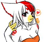  &lt;3 anthro breasts canine clothed clothing female fox looking_at_viewer mammal open_mouth pollo-chan simple_background smile solo white_background 