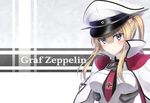  absurdres blonde_hair blue_eyes breasts capelet graf_zeppelin_(kantai_collection) hat highres kantai_collection large_breasts long_hair murasame_shia peaked_cap solo twintails white_capelet 