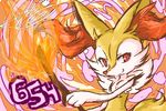  3_fingers 654 absurd_res braixen canine chest_tuft colored cute female fire fox fur hi_res inner_ear_fluff journeyjaag mammal multicolored_fur nintendo paws pink_background pointy_ears pok&eacute;mon red_eyes red_fur red_nose simple_background solo stick tree_branch tuft twig video_games white_arms white_fur wood yellow_fur 