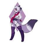  black_fur blush canine clothed clothing clothing_lift cuntboy dust(mewgle) fox fur intersex male mammal mewgle purple_eyes pussy scarf shirt shirt_lift solo standing white_fur 