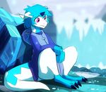  blitzdrachin blue_hair crystal dragon female feral hair ice sifyro_(character) 