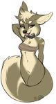  alpha_channel anthro bra canine clothing collar featureless_crotch female fox half-closed_eyes invalid_tag jewelry looking_at_viewer mammal navel necklace open_mouth puddingpaw simple_background smile solo tongue tongue_out transparent_background underwear 
