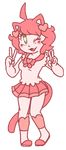  &lt;3 &lt;3_eyes alpha_channel animal_humanoid anime breasts bush cat_humanoid clothing fangs feline female green_eyes hair humanoid mammal mew_mew_(undertale) mew_mew_kissy_cutie one_eye_closed open_mouth pink_hair sailor_fuku skirt smile solo undertale video_games wingedtank wink 