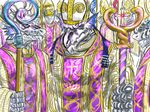  anthro blue_eyes caduceus cane cleric clerical_clothing cross dragon holy_cross pope priest religion reptile rod scalie snake tagme vestment western_dragon yad 