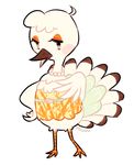  animal_crossing avian bird blanche_(animal_crossing) clothing eyelashes feathers female jewelry looking_at_viewer necklace nintendo onisuu open_mouth ostrich pearls simple_background solo video_games white_background white_feathers 