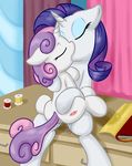  anus butt cub drawer duo edit equine eyes_closed eyeshadow fearingfun female female/female friendship_is_magic fur hair hi_res horn incest inside long_hair makeup mammal multicolored_hair my_little_pony on_top pussy_juice rarity_(mlp) sibling sister sitting sweetie_belle_(mlp) two_tone_hair unicorn white_fur young 