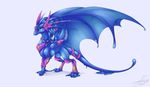  armor blue_body dragon feral goo_dragon green_eyes oksara solo wings 