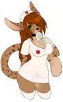  alpha_channel anthro breasts clothed clothing feline female gloves hat looking_at_viewer mammal nurse nurse_uniform open_mouth puddingpaw simple_background solo teeth transparent_background uniform 