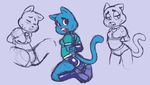  anthro blue_fur boots bound butt cat clothed clothing feline female footwear fur mammal mature_female mother namelessenemy nicole_watterson parent rubber spread_eagle the_amazing_world_of_gumball 