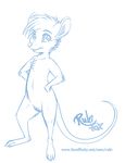  2015 anthro looking_at_viewer mammal monochrome mouse rodent rukifox simple_background sketch solo standing white_background 