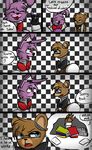  animatronic bear bonnie_(fnaf) comic crazy-matroskin55 eyewear five_nights_at_freddy&#039;s freddy_(fnaf) glasses lagomorph machine male mammal rabbit robot video_games 