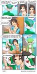  black_hair breloom brown_eyes comic dialogue english_text eyelashes female gallade gardevoir graveler group hair handbag human humor male mammal masterploxy nintendo open_mouth pok&eacute;mon red_eyes smile speech_bubble text video_games 