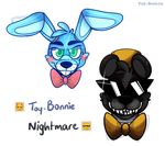  animatronic bear black_fur five_nights_at_freddy&#039;s five_nights_at_freddy&#039;s_2 five_nights_at_freddy&#039;s_4 fur glowing glowing_eyes green_eyes lagomorph machine male mammal nightmare_(fnaf) rabbit robot toy-bonnie toy_bonnie_(fnaf) video_games 