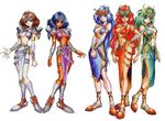  artist_request blue_eyes blue_hair breasts breath_of_fire breath_of_fire_ii brown_eyes brown_hair cleavage covered_nipples crown dark_skin green_eyes green_hair hat long_hair multiple_girls purple_eyes red_eyes red_hair sana seny seso shaman shin_(breath_of_fire) short_hair spoo_(breath_of_fire) 