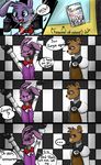  animatronic bear bonnie_(fnaf) comic crazy-matroskin55 eyewear five_nights_at_freddy&#039;s freddy_(fnaf) glasses lagomorph machine male mammal rabbit robot video_games 