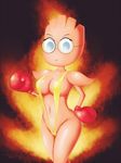  big_breasts bikini blue_eyes boxing_gloves breasts cleavage clothed clothing crossgender eyelashes eyewear glasses hitmonchan nintendo noseless pok&eacute;mon pok&eacute;morph sirredbenjamin sling_bikini smile solo swimsuit video_games 