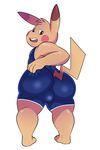  anthro anthrofied balls barefoot butt clothing eroborus looking_back male mammal nintendo pikachu pok&eacute;mon rear_view rodent shirt solo standing tank_top tight_clothing video_games wedgie 