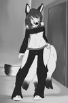 anthro breasts bulge canine clothed clothing dickgirl draekos fox intersex invalid_tag looking_at_viewer mammal smile solo standing tight_clothing under_boob 