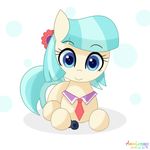  2015 amberlumines animated blue_eyes coco_pommel_(mlp) crying cute earth_pony equine female feral friendship_is_magic hair horse levitation lying mammal multicolored_hair my_little_pony on_front pony sad smile solo tears two_tone_hair 