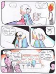  ... aftertale avian bird bone bottle canine clothed clothing comic dialogue dog english_text eyewear fire food glasses grillby hair ketchup loverofpiggies mammal protagonist_(undertale) sans_(undertale) skeleton smile text undertale video_games 