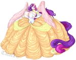  2016 anthro anthrofied ball_gown big_breasts blues64 breasts cleavage clothed clothing dress equine friendship_is_magic hair horn long_hair looking_at_viewer mammal my_little_pony princess_cadance_(mlp) solo tatara94 winged_unicorn wings 