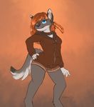  anthro canine clothed clothing collar draekos ear_piercing female fox invalid_tag mammal open_mouth piercing solo teeth tongue 