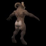  3d_(artwork) adam_wan anthro backsack balls biceps butt caprine cgi digital_media_(artwork) fur male mammal muscular nude rear_view sheep solo 