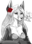  anthro breasts canine chanrom clothed clothing female fox half-closed_eyes looking_at_viewer mammal simple_background smile solo white_background 