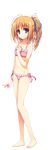  absurdres bare_legs bare_shoulders bikini blue_eyes flat_chest full_body hand_on_own_chest highres kizuna looking_at_viewer non-web_source one_side_up orange_hair pink_bikini reminiscence solo swimsuit tomose_shunsaku transparent_background 