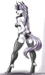  anthro bra breasts chanrom clothing equine female garter hooves horn invalid_tag lingerie mammal panties simple_background smile solo standing underwear unicorn white_background 