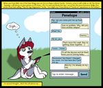  age_regression canine cellphone comic diaper dog english_text hair husky kammypup kammypup_(artist) mammal phone red_hair text 